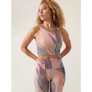 Athleta Pastel Brushstroke Conscious Crop A-C